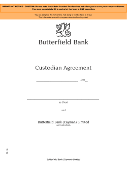 Custodian Agreement Private Client