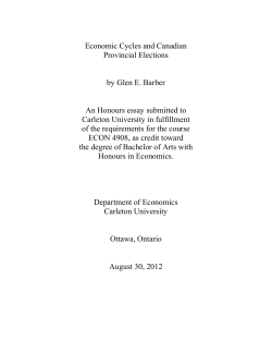 Economic Cycles and Canadian Provincial