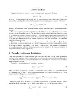 Green`s functions 1 The delta function and distributions