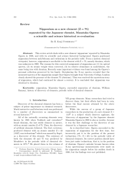Nipponium as a new element