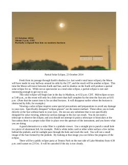 Partial Solar Eclipse, 23 October 2014 Fresh from