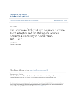 The Germans of Roberts Cove, Louisiana