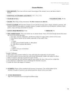 Ocean Motion - North Carolina Science Olympiad