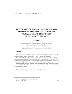 SYSTEMATIC OF BINARY PHASE DIAGRAMS, FORMED BY LOW