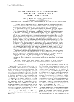 DENSITY DEPENDENCE IN THE COMMON LIZARD