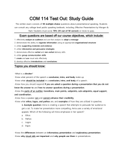 COM 114 Test Out: Study Guide