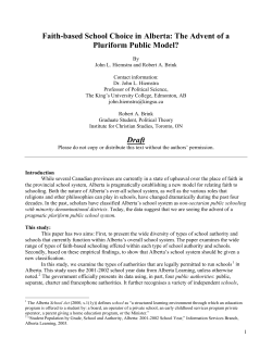 Faith-based School Choice in Alberta