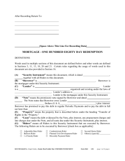 mortgage - one hundred eighty day redemption