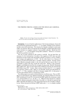 THE PROPER FORCING AXIOM AND THE