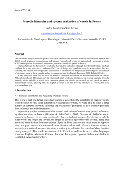 Prosodic hierarchy and spectral realization of vowels in French
