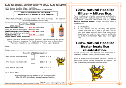 100% Natural Headlice Blitzer &ndash; blitzes lice. 100% Natural Headlice