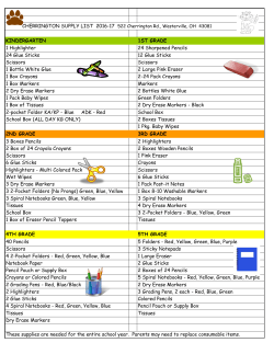 KINDERGARTEN 1ST GRADE 1 Highlighter 24 Sharpened Pencils