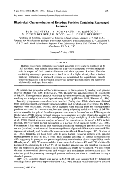 Biophysical Characterization of Rotavirus Particles Containing