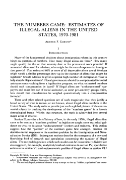 The Numbers Game: Estimates of Illegal Aliens in the United States