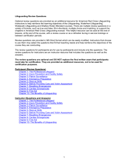 Lifeguarding Review Questions