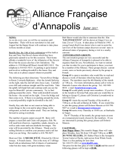 Check the newsletter for details