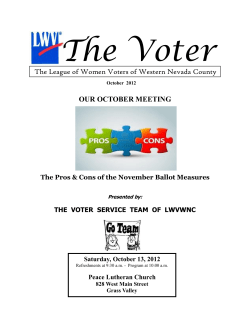 October - League of Women Voters of Western Nevada County