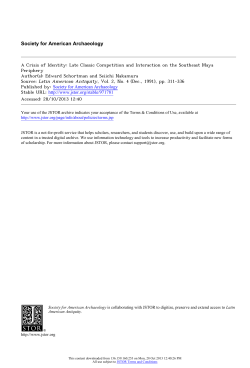 A Crisis of Identity - Department of Anthropology and Archaeology
