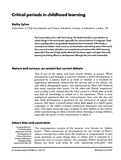 Critical periods in childhood learning