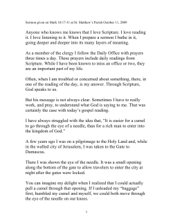 Sermon Matthew 19 - The Parish of Saint Matthew