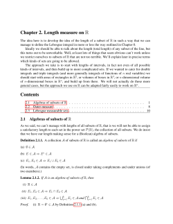 Chapter 2, Length measure on R