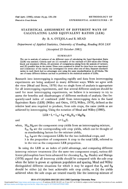 Statistical Assessment of Different Ways of