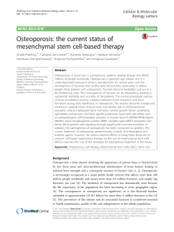 Osteoporosis: the current status of mesenchymal stem cell
