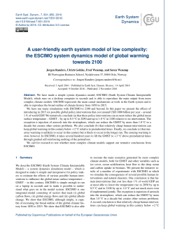 A user-friendly earth system model of low complexity: the ESCIMO