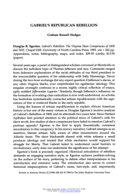 Gabriel`s Republican Rebellion Gabriel`s