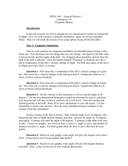 Lab #6: Projectile Motion