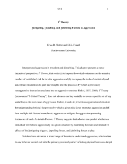 I Theory: Instigating, Impelling, and Inhibiting Factors in Aggression
