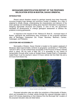 geohazard identification report of the proposed relocation - MGB-XI