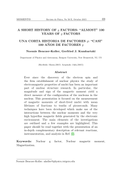 momento 69 A SHORT HISTORY OF g FACTORS: &ldquo;ALMOST&rdquo; 100