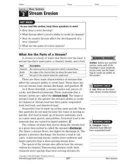 2 Stream Erosion - Earth Science > Home