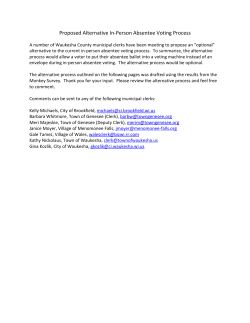Proposed Alternative In-Person Absentee Voting Process