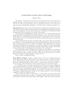 Scottish physics and knot theory`s odd origins