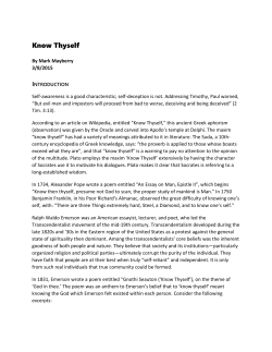 Know Thyself - Mark Mayberry`s Bible Study Site