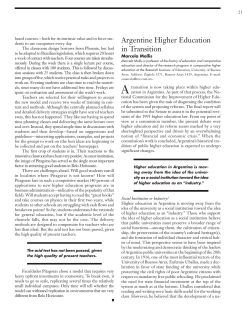 Argentine Higher Education in Transition