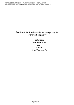 Contract for the transfer of usage rights of transit capacity between