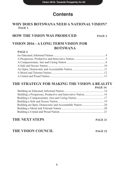 Contents - Botswana Vision 2016