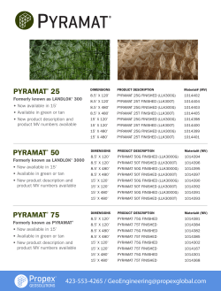 pyramat&reg; 25 pyramat&reg; 50 pyramat&reg; 75