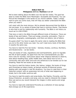 BIBLE MAP #5 Philippians 2:5-11: Matthew 1:1
