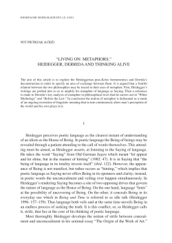 LIvING ON: METAphORs. - Kwartalnik Neofilologiczny