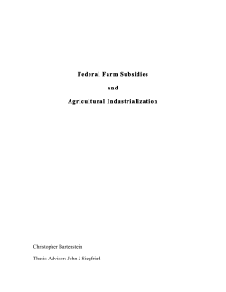 Federal Farm Subsidies and Agricultural Industrialization