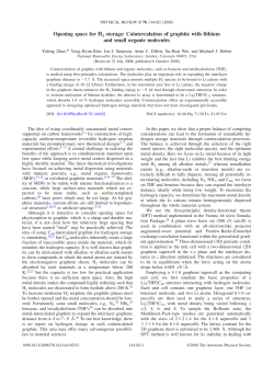 Opening space for H2 storage: Cointercalation of graphite with