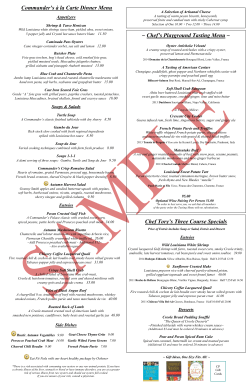 A La Carte - Commander`s Palace