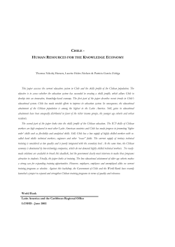 CHILE - HUMAN RESOURCES FOR THE KNOWLEDGE ECONOMY