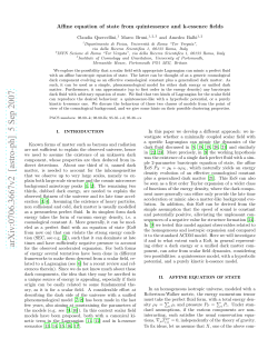 Affine equation of state from quintessence and k