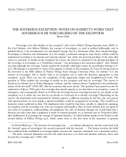 the sovereign exception: notes on schmitt`s word