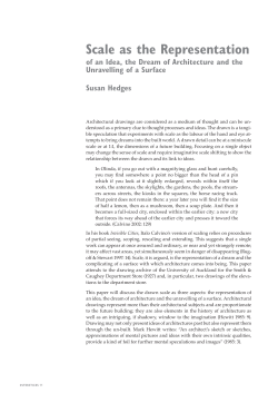 Scale as the Representation - Interstices: Journal of Architecture and